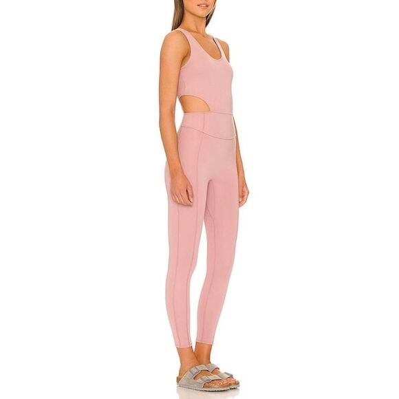 Free People Movement Back It Up Mauve Pink Athleisure Jumpsuit - Picture 3 of 13